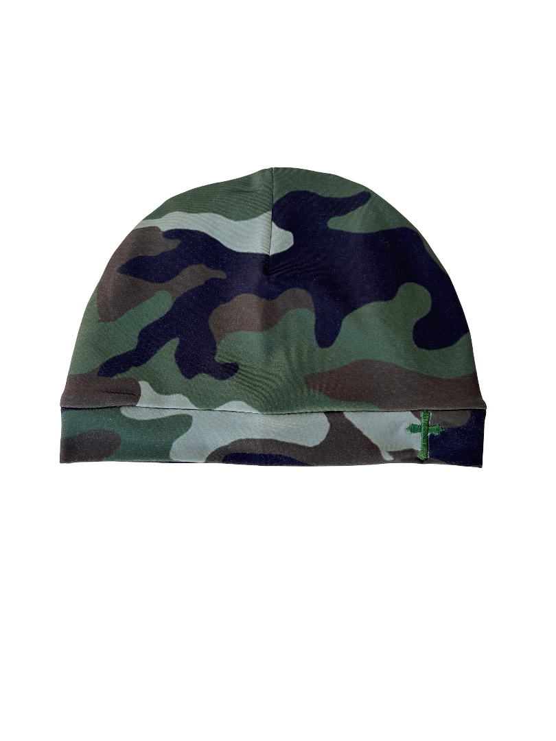 Camo Cross Satin fitted cap