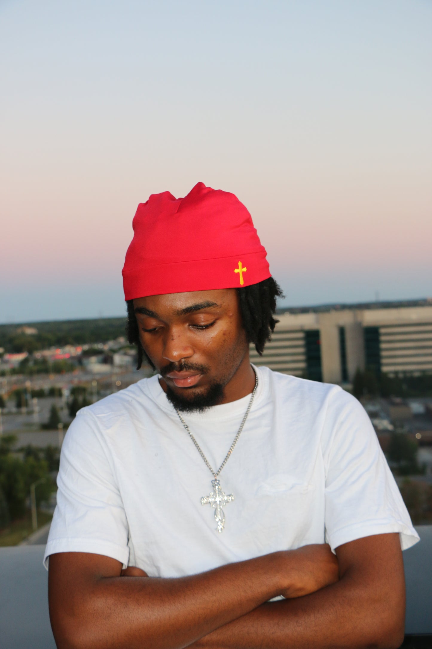 Royal Red Cross Satin Lined Cap