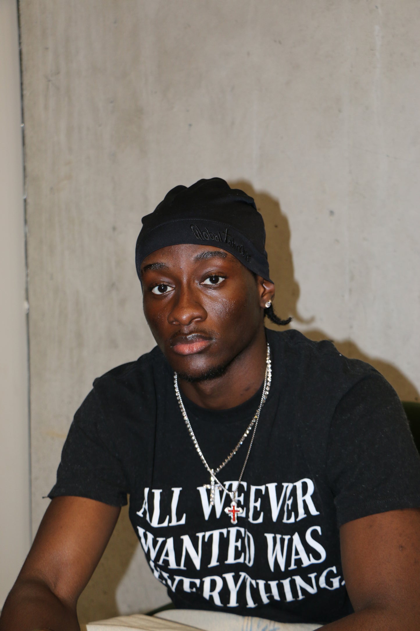 Black Out Satin Fitted Cap