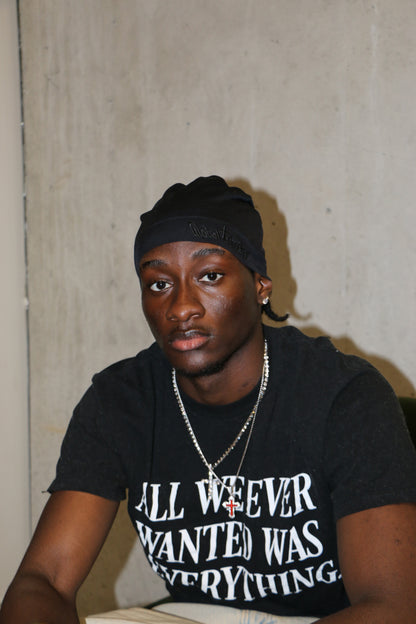 Black Out Satin Fitted Cap