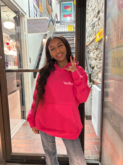 Pink satin lined hoodie