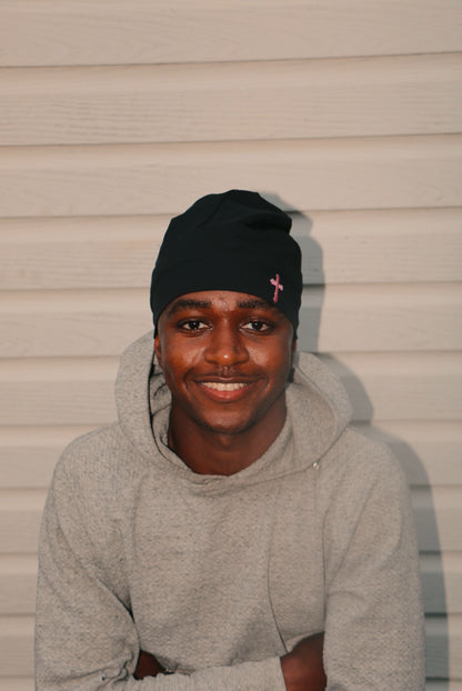 Black Cross Skull Cap