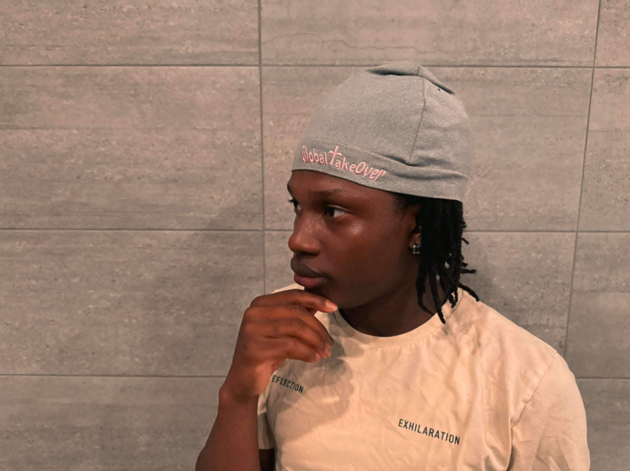Grey skull cap