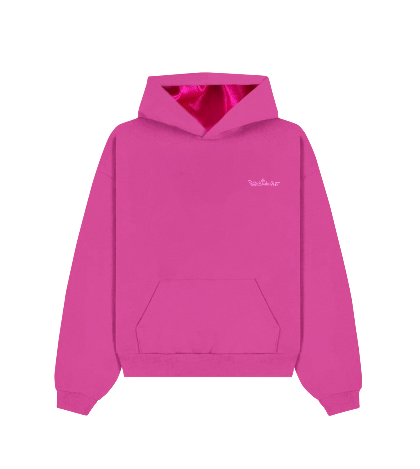 Pink satin lined hoodie
