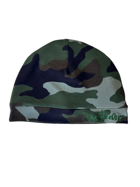 Green Camo Satin Cap