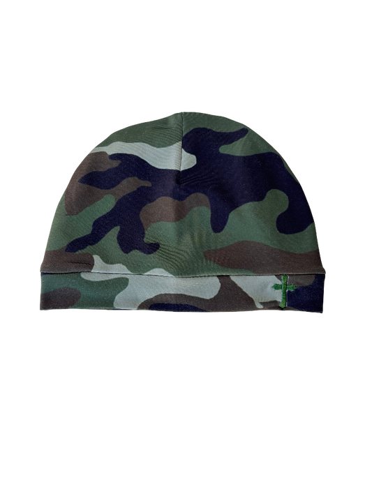 Camo Cross Satin fitted cap