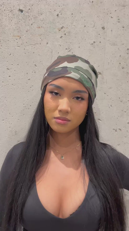 Green Camo Satin Cap
